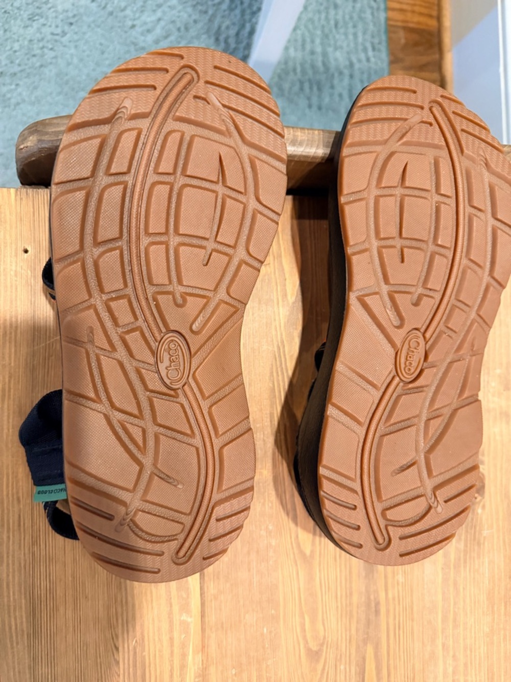 Chaco Women's Sandals - Black with Orange and Green Straps - Picture 10 of 12